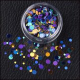 Colorful Round Mixed Size Nail Glitter Sequins, Manicure Decoration Flakes