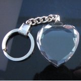 Beautiful 3D Laser Crystal Key-Chain with Heart Shape as Gift for Lover
