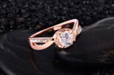 2color Hot New Noble Rose Gold Color Zircon Crystal Ring