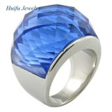 316L Stainless Steel Blue Imitation Gemstones Ring