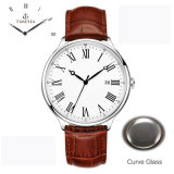 Designer Men Stainless Steel Quartz Watch with Curve Glass72874