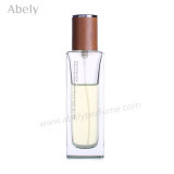 Small Volume Rectangle Glass Perfume Bottle with Leather Cap