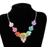 Flower Alloy Crystal Acrylic Necklace, Fashion Jewelry
