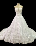 Aolanes Real Crystal Bodice Strapless Wedding Dress