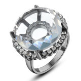 Fashion Jewelry Gun Black Transport Big Crystal Ring with Small Crystal Inside