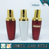 100ml Red White Coloured Cosmetic Glass Pump Bottle