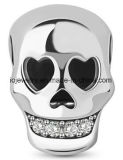 Wholesale 925 Silver Skull Charm Bead with Zircon