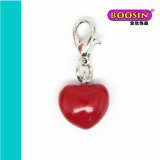 Fashion Alloy Heart Shape Red Enamel Pendant for Jewelry Wholesale