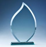 Cheap Blank Flame Crystal Glass Trophy Plaque for Promotion