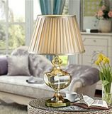 Phine 90232 Clear Crystal Table Lamp with Fabric Shade