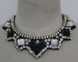 Fashion Charm Square Crystal Choker Collar Necklace (JE0076-1)