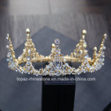 2018 Newest Customized Crystal Crown Wedding Glass Stonne Christmas Party Gift Baroque Tiaras Bridal Crown (BC-09)