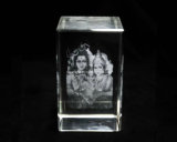 3 Inches 3D Gauri Ganesha Crystal Block for Hindu (R3018)