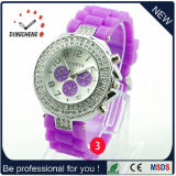Fashion Silicone Geneva Wrist Crystal Watch for Lady Women (DC-1149)
