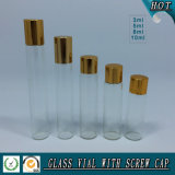 3ml 5ml 8ml 10ml Clear Cosmetic Glass Vial with Gold Screw Cap
