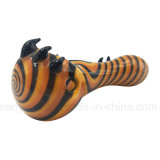 Orange Stripe Fritted Spoon for Smoke with Switchback Fangs (ES-HP-024)