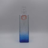 Vodka Tequila Wine Whisky Glass Bottle with Blue Painting