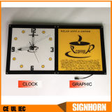 Flash Lighting Promotion LED Panel with Clock
