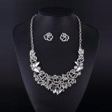 Fashion Crystal Butterfly Silver Plating Lady's Necklace Set
