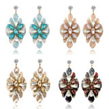 Fashion Summer Style Crystal Diamond Flower Shape Acrylic Earrings