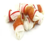 Red Rawhide Knot Twined by Chicken High Quality Dog Food