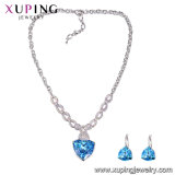 Set-37 Xuping Best Selling Shinning Sapphire Crystals From Swarovski Saudi Gold Jewelry Set Price