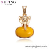 32150 Fashion Xuping Elegant Gold-Plated Jewelry Alloy Flower Pendant with CZ Diamond