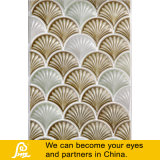 Ceramic Mosaic of Shell Shape Art Design White and Brown