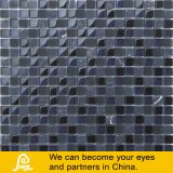Black & White Crystal Glass Mosaic with Stone