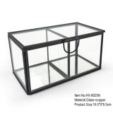 High Quality Glass Crystal Jewelry Storage Box with Two Compartments
