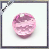 Pink Faceted Crystal Glass Ball Beads with Hole Drilled