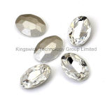 8X10mm Oval Rhinestones with Stud Sew on Button