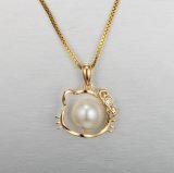 Necklace Fashion Jewelry with Rose Pearl Gold Pendant