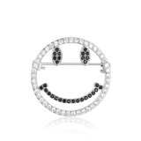 Cute Smile Face Women Dress Zircon Artificial Jewelry Metal Brooch