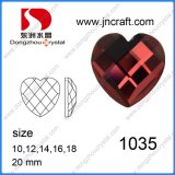 Glass Decorated Accessories Heart Flat Back Beads (DZ-1035)