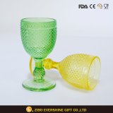 150ml 250ml Fancy Embossed Wine Goblet Glass Cup with Foot