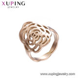 15128 Xuping Popular Stylish Jewelry Simple Design Flower Shaped Rose Gold No Stone Finger Ring