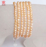 2-3mm Long Small Size Pink Round Freshwater Pearl Bracelet, Pearl Jewelry