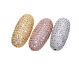 Wholesale Loose Oval CZ Micro Pave Men Beads
