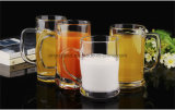 New Design Lead Free Glass Beer Mug Juice Mug with Handle