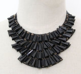 Lady High Quality Fashion Crystal Costume Jewelry Chunky Necklace (JE0160-black)