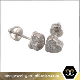 Heart 925 Sterling Silver CZ Stud Earrings for Women Mje016