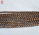 7-8mm Rice Shape Chocolate Color Freshwater Pearl Strand (ES187)