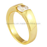 Stainless Steel 18k Gold Plated Diamond Ring Casting Jewelry