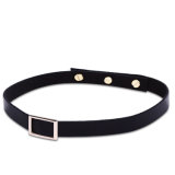 Western Wind Alloy Choker with Soft Leather Short Subclavicular Chain