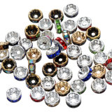 Cheap Handmade Rhinestone Loose Crystal Silver Plated Rondelle Spacer Beads
