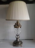 Phine 90210 Clear Crystal Table Lamp with Fabric Shade