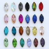 High Quality Glass Sew on Rhinestone Claw Setting Crystals for Handbags (SW-Navette/7*15mm)