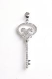 Hot Sale Fashion 925 Silver Key Pendant with CZ