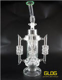 New Cross-Crystal Recycler Glass Smoking Water Pipe with Great Function